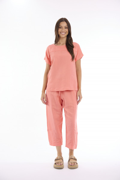 Linen Solid Top Boxy