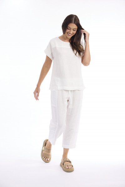 Linen Solid Top Boxy