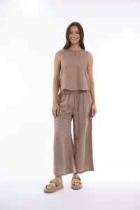 Linen Solid Pant Wide Leg