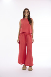 Linen Solid Pant Wide Leg