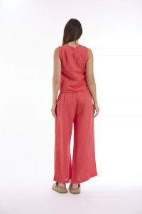 Linen Solid Pant Wide Leg