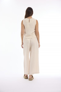 Linen Solid Pant Wide Leg
