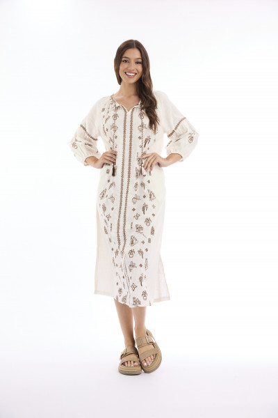 Sahara Dress Midi Embroidered