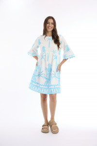 Nia Dress Short 3/4 Sleeve