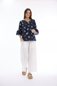 Marine Top Frill Sleeve
