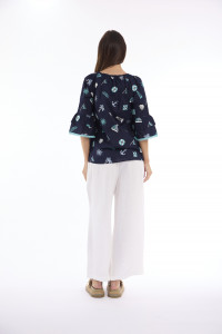 Marine Top Frill Sleeve