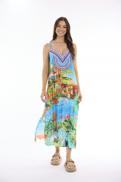 Kaftan Dress Maxi Strappy