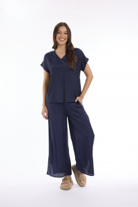 Lux Top V Neckline Short Sleeve
