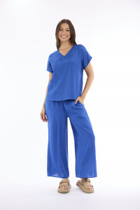 Lux Top V Neckline Short Sleeve