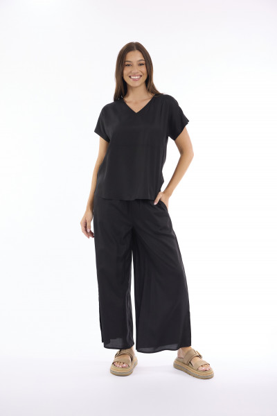 Lux Top V Neckline Short Sleeve