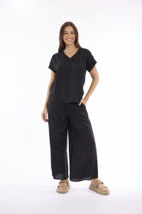 Lux Top V Neckline Short Sleeve
