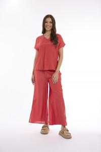 Lux Top V Neckline Short Sleeve