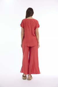 Lux Top V Neckline Short Sleeve