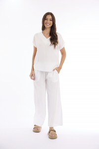 Lux Top V Neckline Short Sleeve