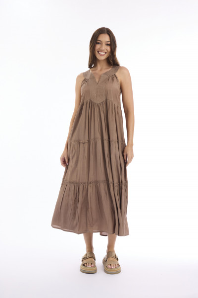 Lux Dress Round Neckline Layered