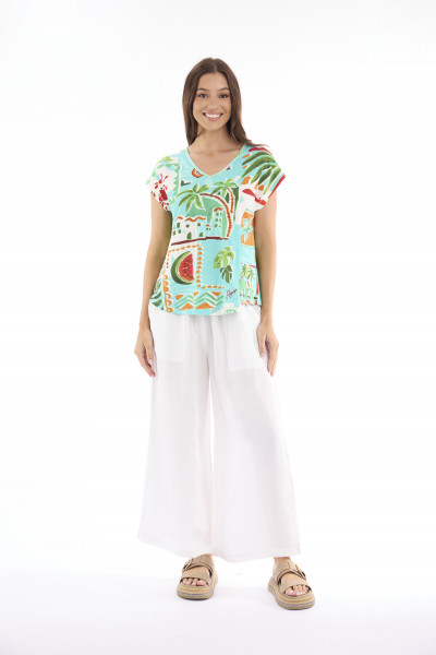 Escape Prints Top Boxy