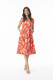 Comodoro Red Dress Pleated Waist Sleeveless