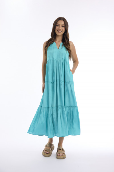 Lux Dress Round Neckline Layered