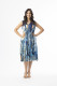 Printed Cotton Dress V Pleated