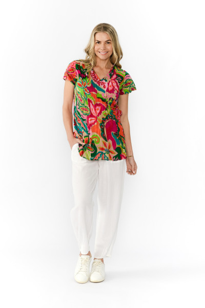 Kayla Cotton Blouse Short Sleeve