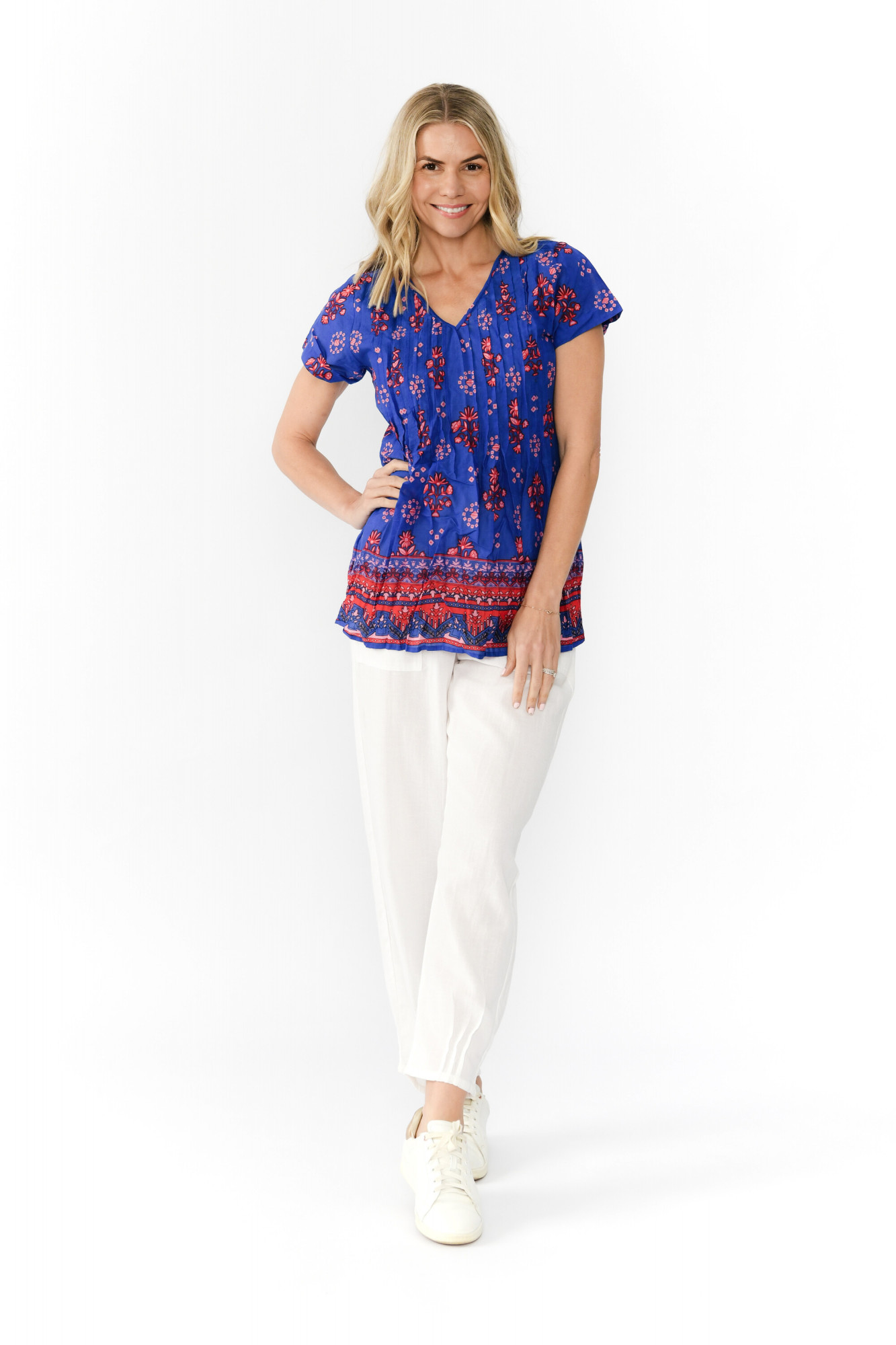 Kayla Cotton Blouse Short Sleeve
