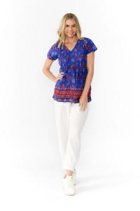 Kayla Cotton Blouse Short Sleeve