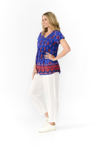 Kayla Cotton Blouse Short Sleeve