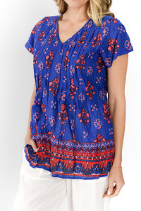 Kayla Cotton Blouse Short Sleeve