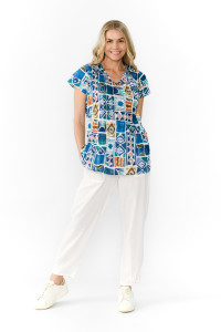 Kayla Cotton Blouse Short Sleeve