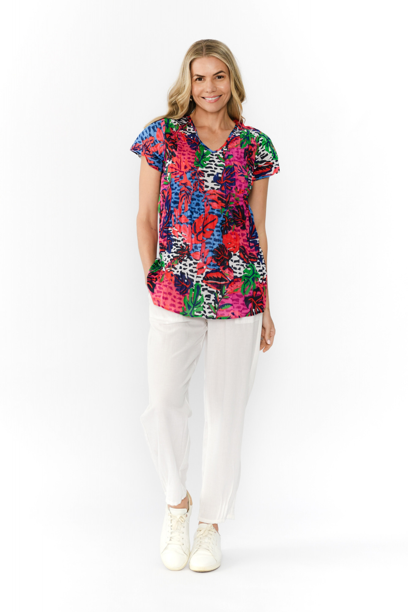 Kayla Cotton Blouse Short Sleeve