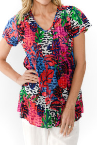 Kayla Cotton Blouse Short Sleeve