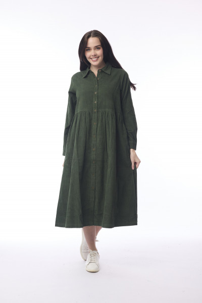 Cord Solid Dress Collar