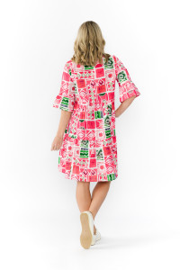 Maya Button V Neck Layer Dress