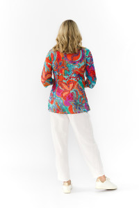 Tina V neck Pleated Top 3/4 Sleeve
