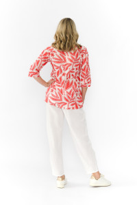 Tina V neck Pleated Top 3/4 Sleeve