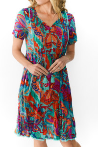 Colette V Neck Tassel Dress