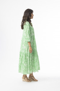 Aksharay Green  Dress Collar Midi