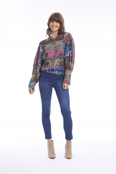 Knit Jumper Gathered Sleeve