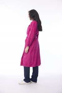 Cord Solid Trench Coat