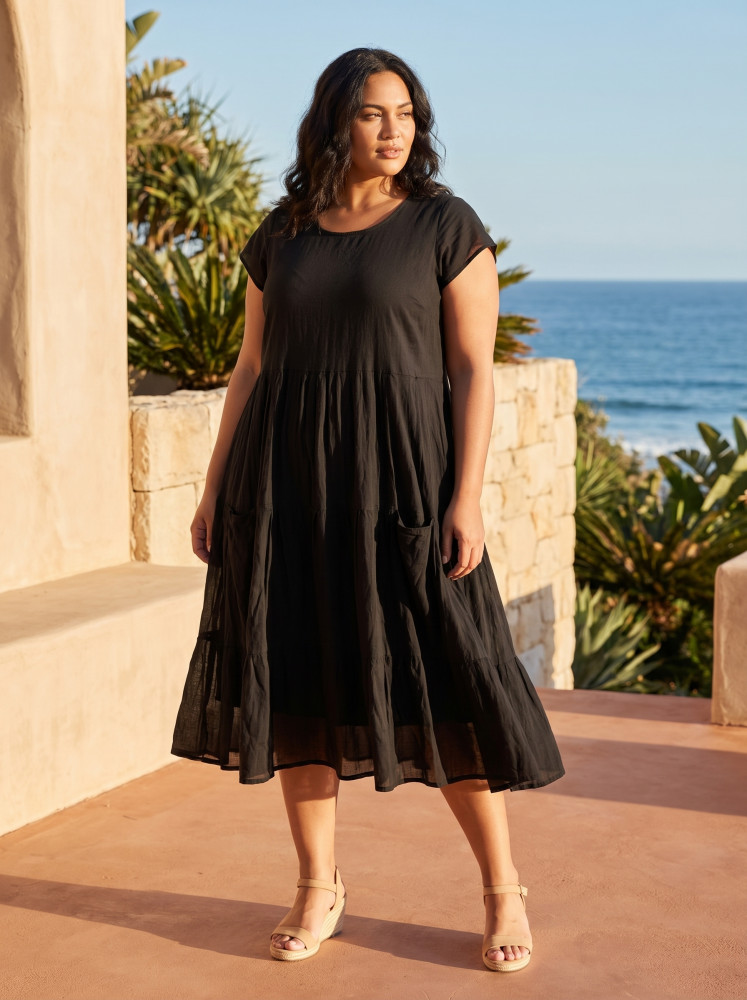 Cotton Gauze Dress Bias Pockets