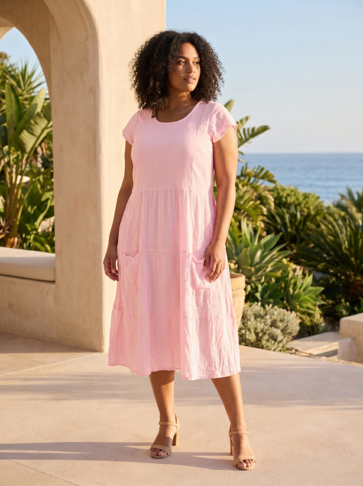 Cotton Gauze Dress Bias Pockets