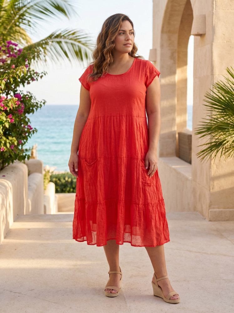 Cotton Gauze Dress Bias Pockets