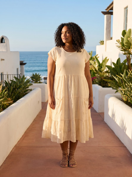 Cotton Gauze Dress Bias Pockets