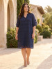 Cotton Gauze Dress Pleated