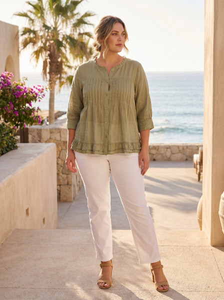 Cotton Gauze Top Buttonthrough