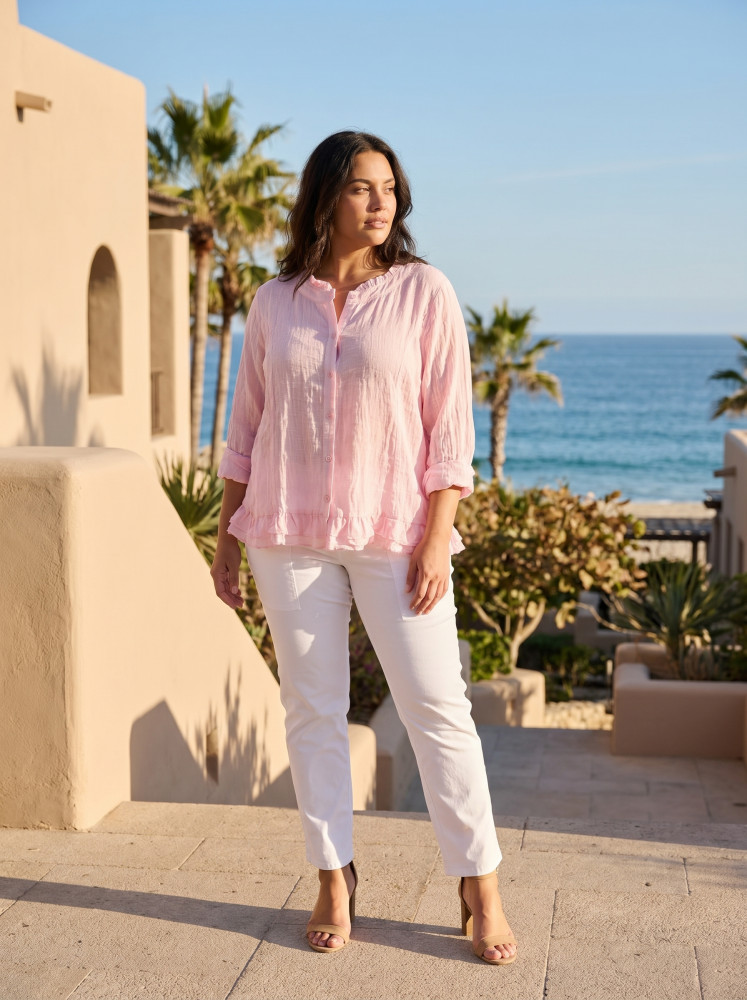 Cotton Gauze Top Buttonthrough