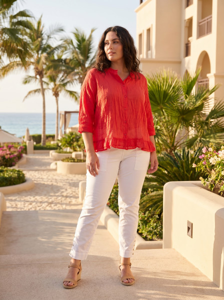 Cotton Gauze Top Buttonthrough