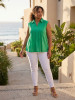 Cotton Slub Top Cap Sleeve