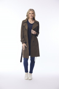 Solid Trench Coat Belted