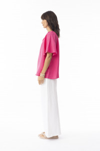 Linen Solid Top Chinese Collar wide slv